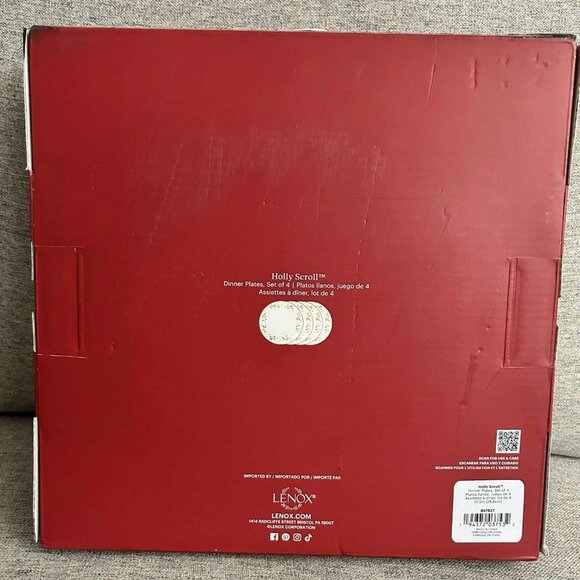 4pc Lenox Holly Scroll 10.5” Dinner Plate NEW - Picture 7 of 8